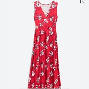 Red Adelina Knit Maxi Dress